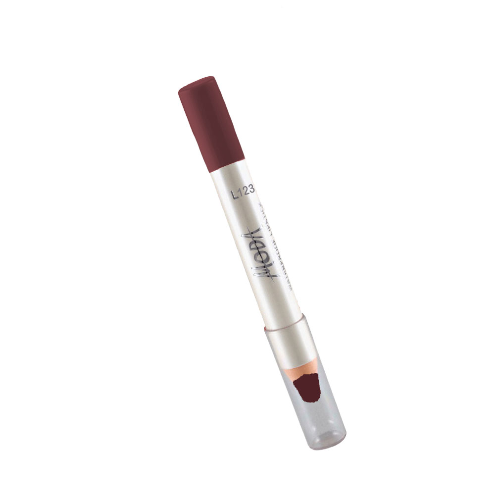 رژ لب مدادی مدا مدل waterproof lipstick شماره 123
