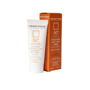 ضد آفتاب بی رنگ درماتیپیک مناسب پوست چرب و جوش‌دار +SPF50 حجم 40 میلی لیتر
