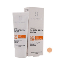فلوئید ضد آفتاب رنگی بیزانس مناسب پوست‌ چرب و مختلط SPF50 رز بژ شماره 30