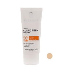 کرم ضد آفتاب +SPF50 بیزانس مناسب پوست خشک و حساس بژ طبیعی