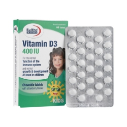 قرص جویدنی ویتامین د3 یوروویتال 400 واحدی