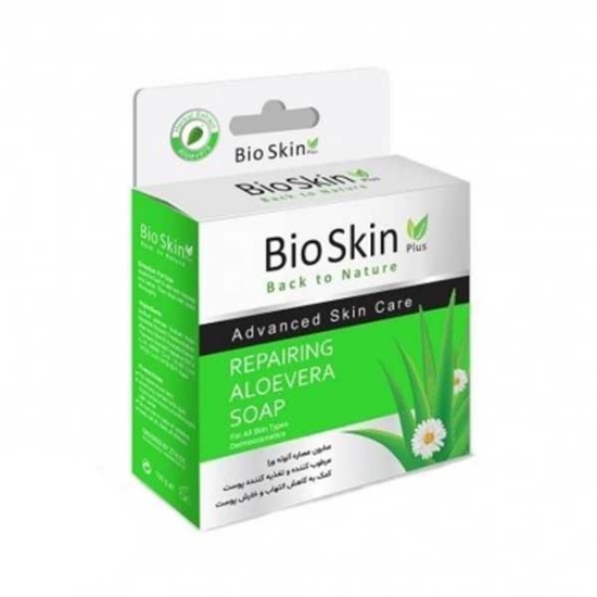 صابون بیو اسکین حاوی عصاره آلوئه ورا وزن 100 گرم