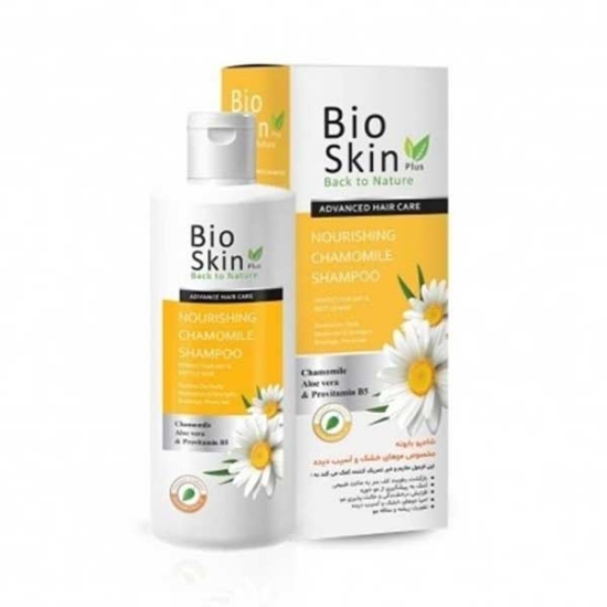 شامپو مو بیو اسکین حاوی عصاره بابونه مناسب موهای خشک و آسیب دیده حجم 200 میلی لیتر