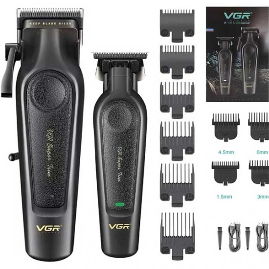 ست ماشین اصلاح و خط زن  وی جی آر  مدل V-197 & 995
