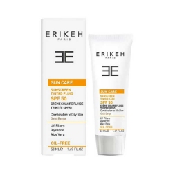 ضد آفتاب SPF50 اریکه مناسب پوست های محتلط تا چرب مدل بژ طلایی حجم 50 میلی لیتر